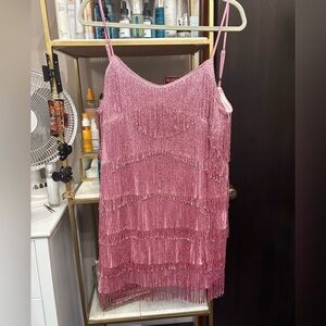Pink Fringe Dress